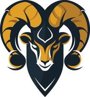 Ram Mascot with Golden Horns vector