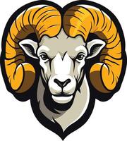 Powerful Ram with Large Curved Horns vector