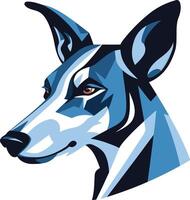 Bold and stylized illustration of a dog's head, perfect for logo design, branding, or pet related projects vector