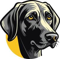 A striking illustration of a german shorthaired pointer's head, showcasing the breed's distinctive features and intelligent gaze vector