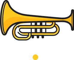 A simple, colorful illustration of a trumpet, perfect for music-related designs, websites, and presentations vector