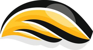 Abstract logo design with bold black and yellow stripes, creating a dynamic and modern feel vector