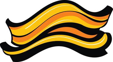 Abstract Illustration of Wavy Lines with Orange and Yellow Colors vector
