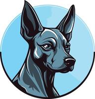 A striking illustration of a xoloitzcuintli dog, rendered in a sleek and modern style vector