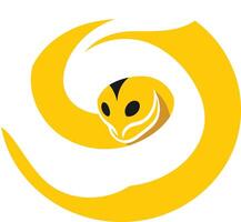 Yellow Snake Coiled in a Circle vector