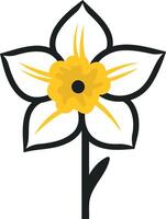 A Simple Illustration of a Yellow Daffodil vector