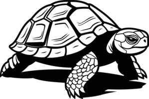 Black and white element illustration of a tortoise, perfect for tattoos, logos, and other design projects vector