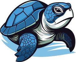 A cool, cartoon-style sea turtle with a determined look, perfect for logos, branding, and mascot design vector