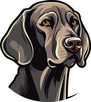A detailed illustration of a german shorthaired pointer, looking directly at the viewer vector