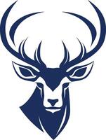 Bold and stylized blue deer head logo design, perfect for brands seeking a powerful and nature-inspired image vector