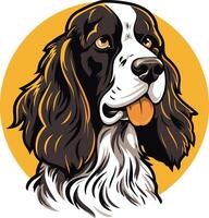 A charming illustration of a springer spaniel with a friendly expression, perfect for pet-related businesses, branding, or simply showcasing your love for dogs vector