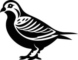 Black and white element illustration of a stylized bird, perfect for logo design, branding, or nature-themed projects vector