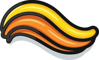 Cartoon style yellow and orange stripes with a black outline, perfect for adding a fun and playful touch to your designs vector