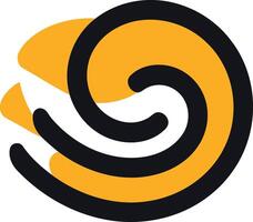 Abstract Spiral Design in Black and Yellow vector