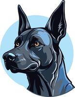 A striking portrait of a black german shepherd, rendered in a detailed style, perfect for branding, logos, and pet-related designs vector