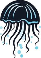 A stylized jellyfish with a blue glow, perfect for branding, logos, and ocean-themed designs vector