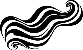 Abstract black and white wave design, perfect for tattoos, branding, and design projects vector