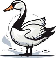 A cartoon illustration of a cute and friendly goose, perfect for children's books, educational materials, or branding for farm-related businesses vector