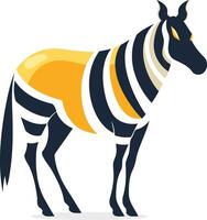Striped Zebra with Yellow and Black Pattern vector