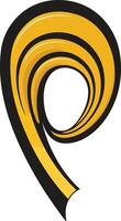 Abstract logo design featuring a stylized ribbon in black and yellow, ideal for branding or graphic design projects vector