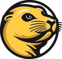 A bold and playful illustration of a cartoon otter head, perfect for branding, logos, and mascot designs vector