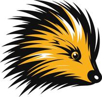 A bold and striking illustration of a porcupine head, perfect for mascot designs, branding, and animal-themed projects vector