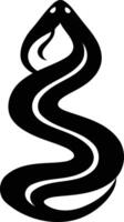 Abstract black and white logo of a snake, perfect for branding and design projects vector