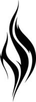 A simple, bold black flame design, perfect for tattoos, branding, or graphic design vector