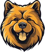 Cartoon Illustration of a Chow Chow vector