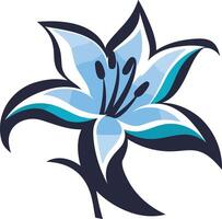 A stylized blue lily flower with a simple, elegant design, perfect for branding, logos, and decorative purposes vector