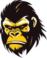 A powerful and fierce gorilla head logo design, perfect for a brand seeking a strong and bold image vector