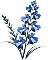 Elegant blue flower illustration, perfect for branding, packaging, and design projects vector