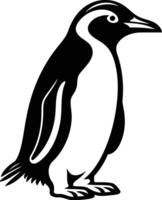 Black and white silhouette of a penguin, perfect for branding, logos, or illustrations vector