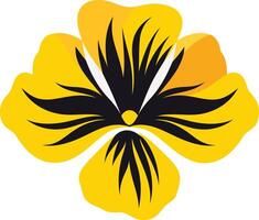 Stylized Yellow Flower with Black Center vector