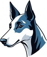 A bold and graphic illustration of a dog's head, perfect for branding, logos, or merchandise related to animal care, pet services, or dog breeds vector