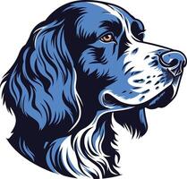 A striking portrait of a blue and white dog, capturing its loyal and intelligent gaze vector