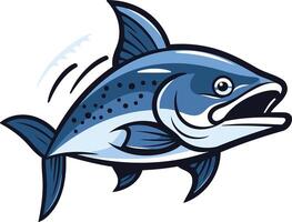 A cartoon illustration of a blue fish with an open mouth, perfect for branding or mascot use vector
