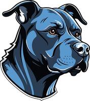 un poderoso y expresivo ilustración de un azul pozo de toro cabeza vector