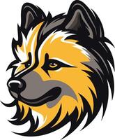 Wolf Head Mascot with Sharp Black Outline vector