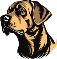 Portrait of a Dog with a Serious Gaze vector