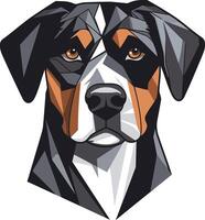 Geometric Portrait of a Bernese Mountain Dog vector
