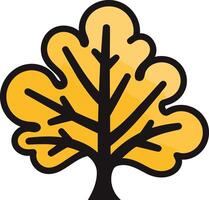 Stylized Yellow Tree with Black Branches vector