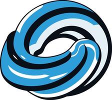 Abstract swirl logo design in blue and white colors vector