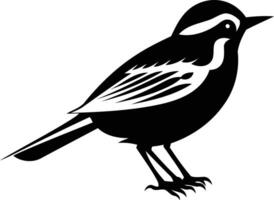 Simple black and white illustration of a bird in profile, perfect for logos, branding, or web design vector