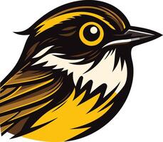 A bold and colorful illustration of a bird's head, perfect for branding or logo design vector