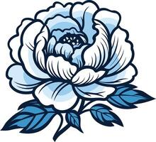 A beautiful blue peony flower illustration, perfect for adding a touch of elegance to your designs vector