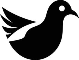 A minimalist black and white illustration of a dove in flight, perfect for logo design, social media, or website branding vector