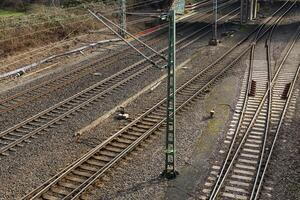 Top view of the railway tracks photo