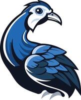 A vibrant, cartoon style illustration of a blue bird with a white head, perfect for branding, logos, and mascot designs vector