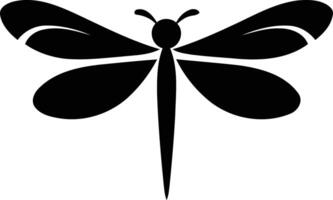 Simple black silhouette of a dragonfly, perfect for logo design, branding, or print projects vector